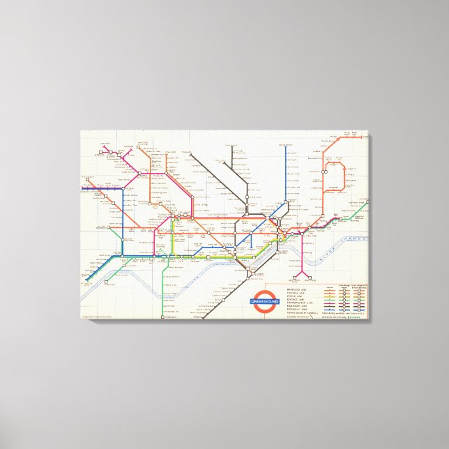 Londons tunnelbana Karta Canvastryck (Framsida)