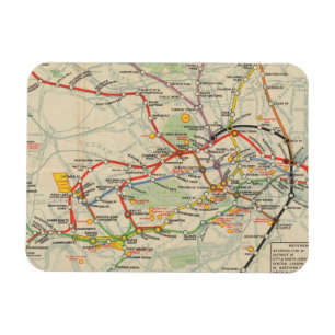 Londons tunnelbaneländer Karta Magnet