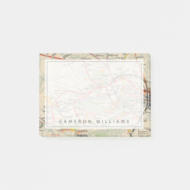 Londons tunnelbaneländer Karta Post-it Block (Framsida)