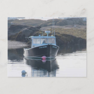 "Lone Boat in Fog" vykort
