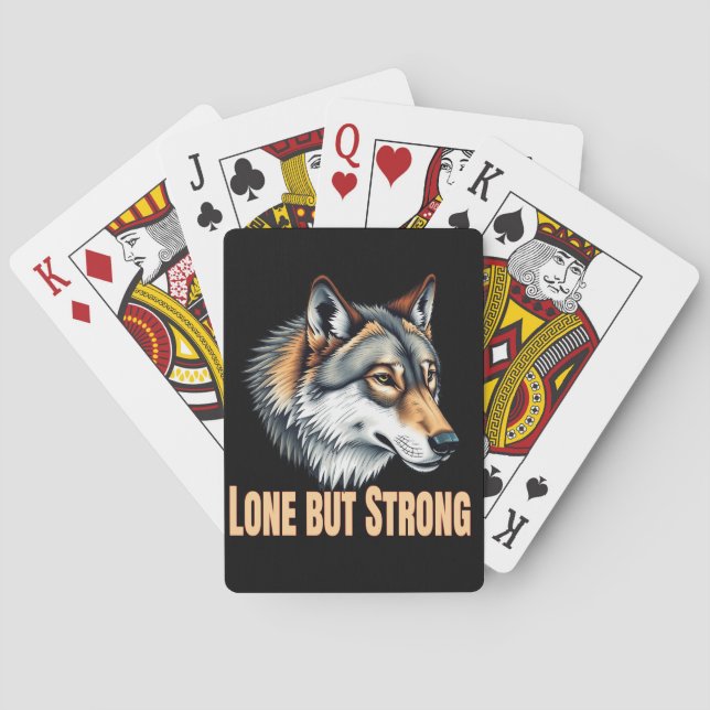Lone But Strong Wolf Casinokort (Baksidan)