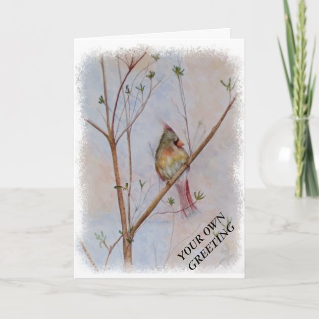 LONE CARDINAL I ETT ANPASSADE TRÄD GREETARD KORT (Framsida)