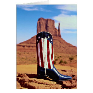 Lone cowboy boot, Monument Valley, Arizona, USA. Hälsningskort