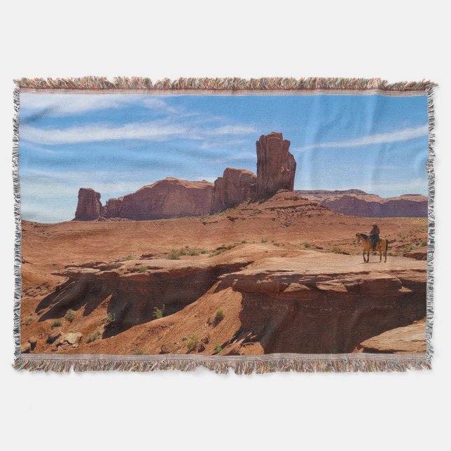 Lone Cowboy Throw Blanket Filt (Framsidan)