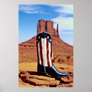 Lone cowboyboot, Monument Valley, Arizona, USA Poster
