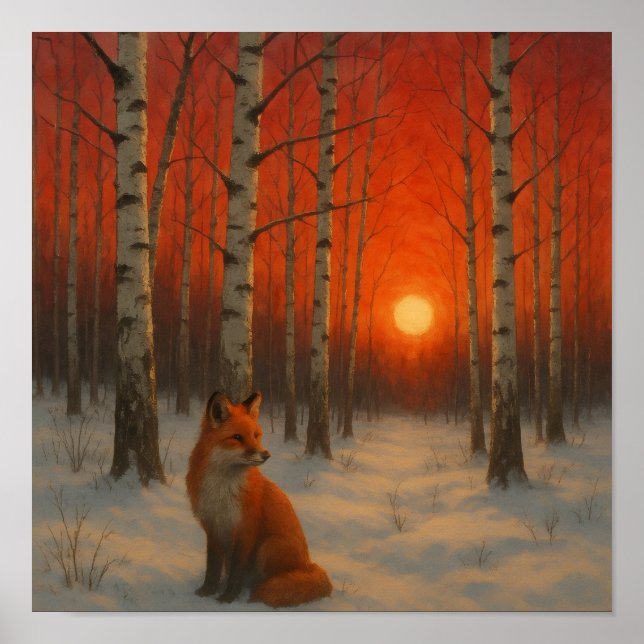 Lone Fox in winter  Poster (Framsidan)