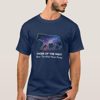 Lone Galaxy Wolf Silhouette (Echoes of the night) T Shirt
