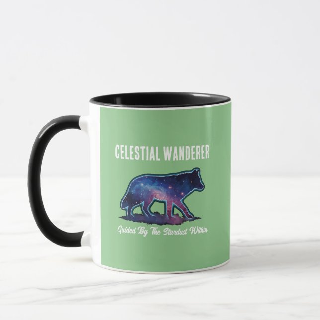 Lone Galaxy Wolf Silhouette Mugg (Vänster)
