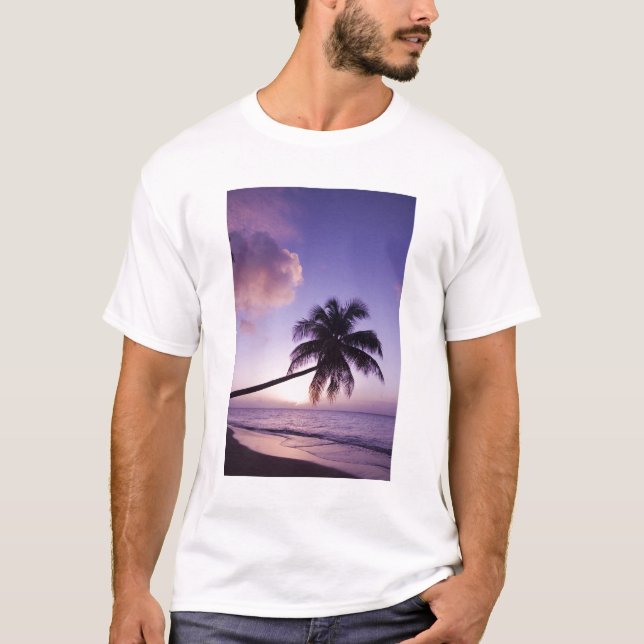 Lone handflatan träd vid solnedgången, Coconut Gro Tee Shirt (Framsida)