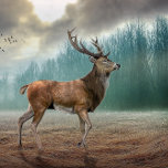 Lone Hjort in Misty Forest Scarf Sjal<br><div class="desc">En vacker hjort som rinner genom en mistskog.</div>