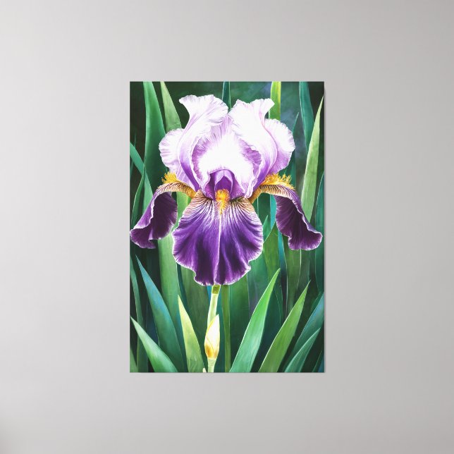 *~* Lone Iris Flower Artsy Iris Painting AP84 Canvastryck (Framsida)