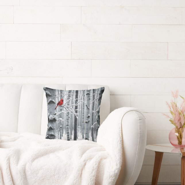 Lone-kardinal i fågelskogen Träd Kudde (Soffa)