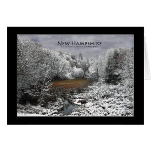 Lone Moose på ett Snowy Oxbow New Hampshire Card Hälsningskort