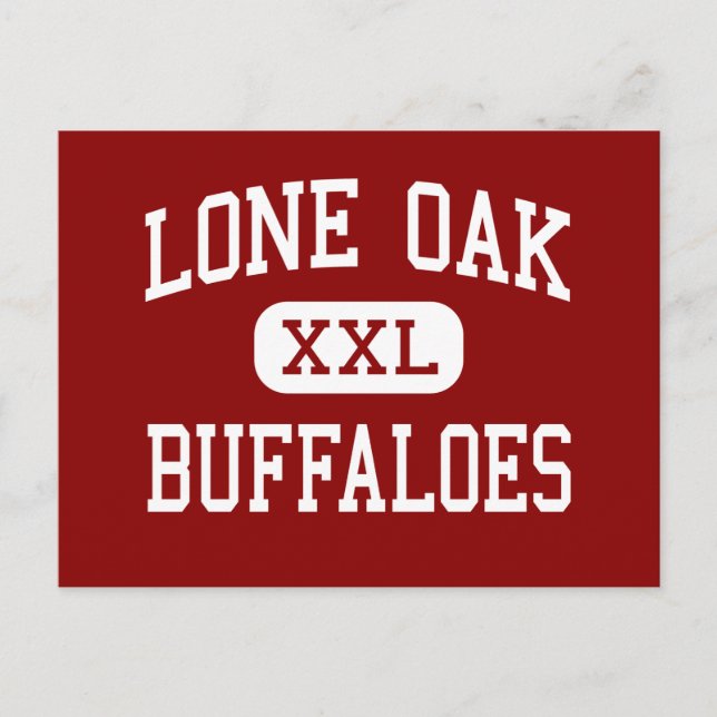 Lone Oak - Buffaloes - High - Lone Oak Texas Vykort (Framsida)