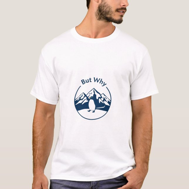 Lone penguin mountain meme t shirt (Framsida)