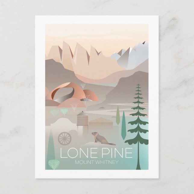 Lone Pine Mount Whitney vykort (Framsida)