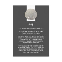 Lone Sand Dollar - Grått av kol - Bröllop-detalj