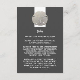 Lone Sand Dollar - Grått av kol - Bröllop-detalj Tilläggskort