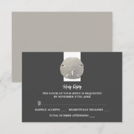 Lone Sand Dollar - Grått för träkol - Bröllop OSA Kort