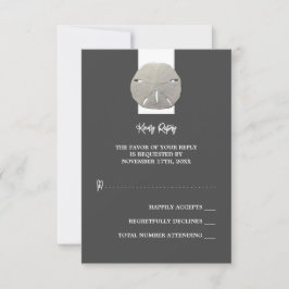 Lone Sand Dollar - Grått för träkol - Bröllop OSA Kort