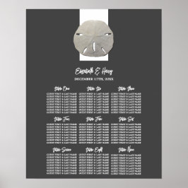 Lone Sand Dollar, träkol, sätesdiagram för Bröllop Poster