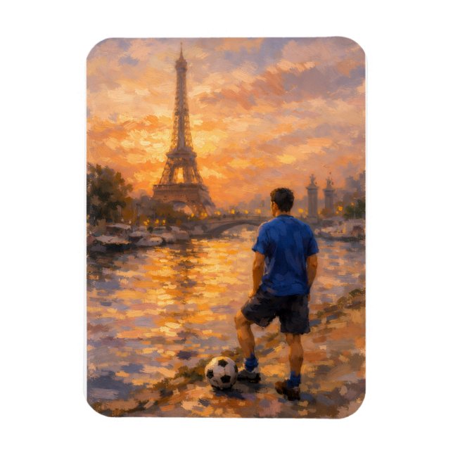 Lone Soccer Player Near La Seine Magnet (Vertikal)