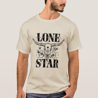 Lone Star-Elegant Western Longhorn T-Shirt