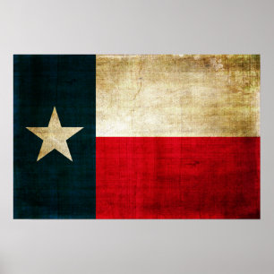Lone Star Flagga av Texas Grunge Rustic Patriotic Poster