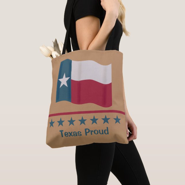Lone Star Flagga Texas Proud Ord Rött vitt blått Tygkasse (Närbild)
