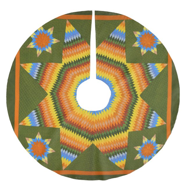 Lone Star quilt Julgransmatta Borstad Polyester (Framsidan)
