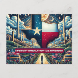 Lone Star State Shines Bright lycklig Texas Day Vykort