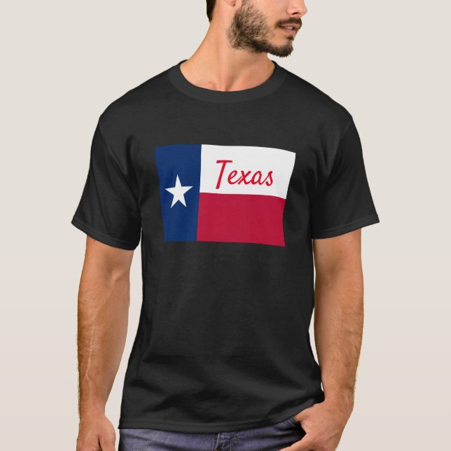 Lone Star State Texas flagga black t-shirt (Framsida)