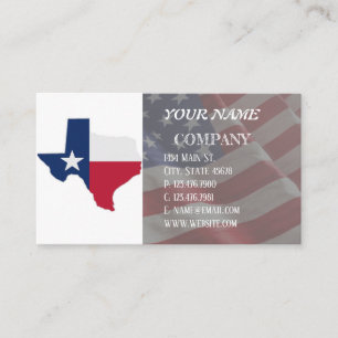 Lone Star Texas Flagga och Karta Visitkort