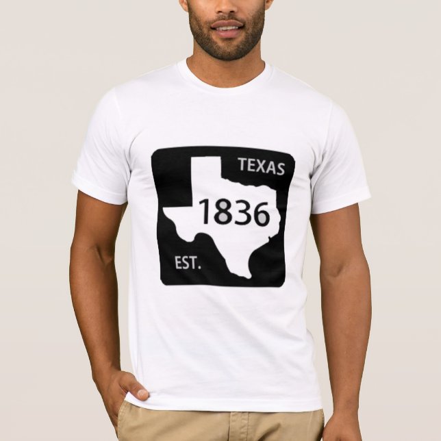 lone stjärna för texas vägmärke 1836 t shirt (Framsida)