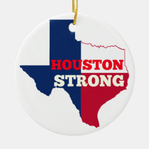 Lone stjärna "starka Houston ", Julgransprydnad Keramik