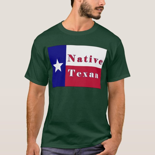 Lone stjärnaflagga för infödd Texan T Shirt (Framsida)
