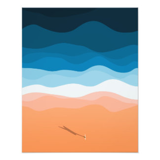 Lone Surfer | Illustration av luftfartyg Fototryck