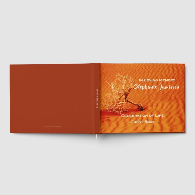 Lone Träd i Red Desert Sand, Firande of Life Gästböcker (Full)