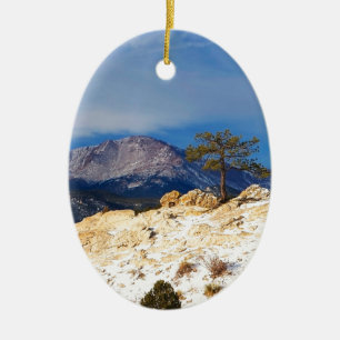 Lone träd julgransprydnad keramik