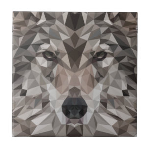 Lone Varg Geometric Porträtt Kakelplatta