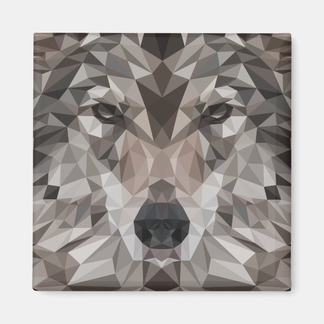 Lone Varg Geometric Porträtt Magnet (Framsidan)