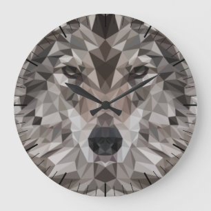 Lone Varg Geometric Porträtt Stor Klocka