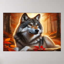 Lone Varg in the Forest: Solitude Amidst Nature Poster