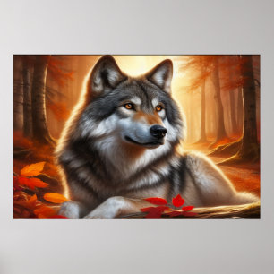 Lone Varg in the Forest: Solitude Amidst Nature Poster