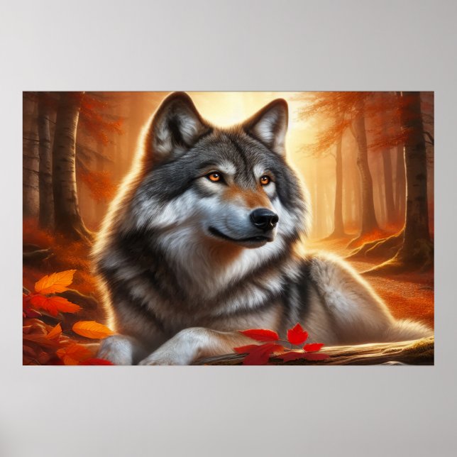 Lone Varg in the Forest: Solitude Amidst Nature Poster (Framsidan)