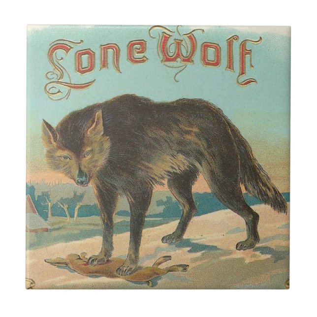 Lone varg kakelplatta (Framsidan)