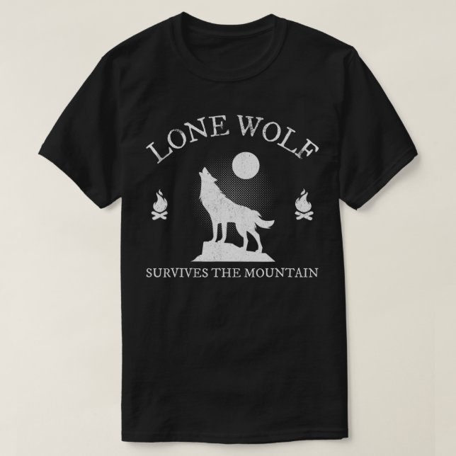 Lone Varg Överlever Vargarna Silhouette T Shirt (Design framsida)