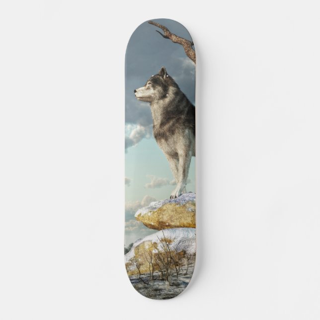 Lone varg skateboard bräda 21,5 cm (Framsida)