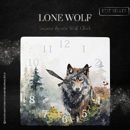 Lone Varg Square Acrylic Wall Clock Fyrkantig Klocka