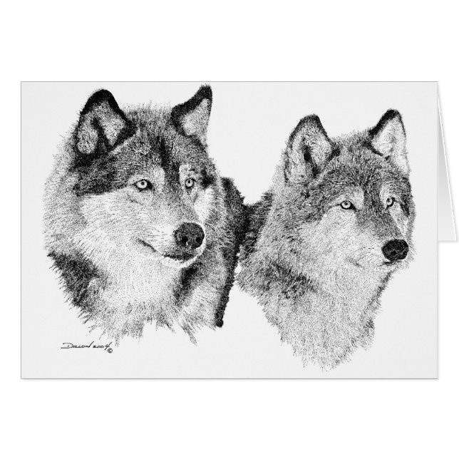 Lone varger hälsningskort (Framsidan Horizontal)